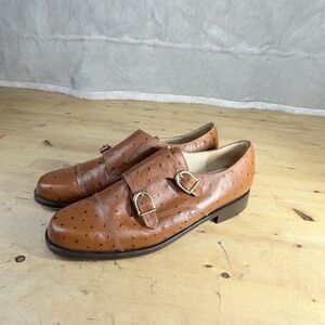 Dress shoes Ostrich Leather Double Monk Strap Shoes Lorenzo Márquez size 6.5